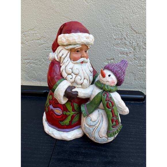 Jim Shore Heartwood Creek Santa Claus with Snowman 2015 Figurine 4051217 - Picture 1 of 8